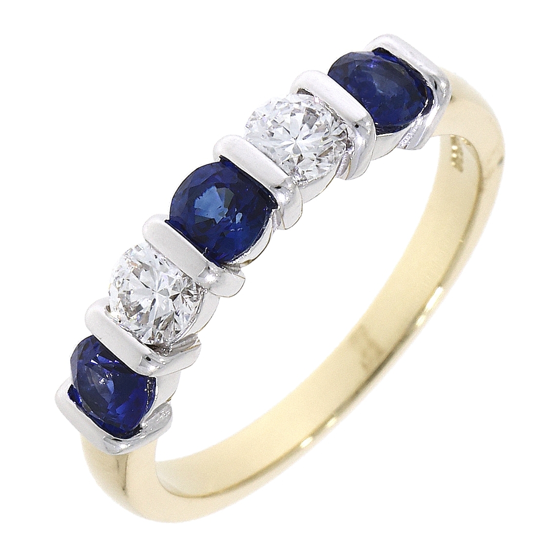 18ct Gold Sapphire and Diamond Eternity Ring | Hoppers Jewellers