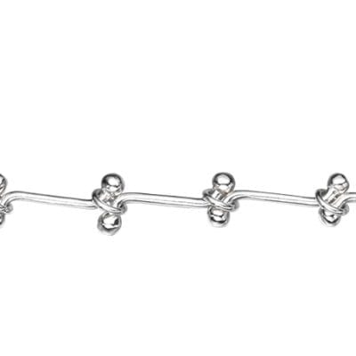 Silver Plain Link Charm Bracelet