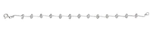 Silver Plain Link Charm Bracelet