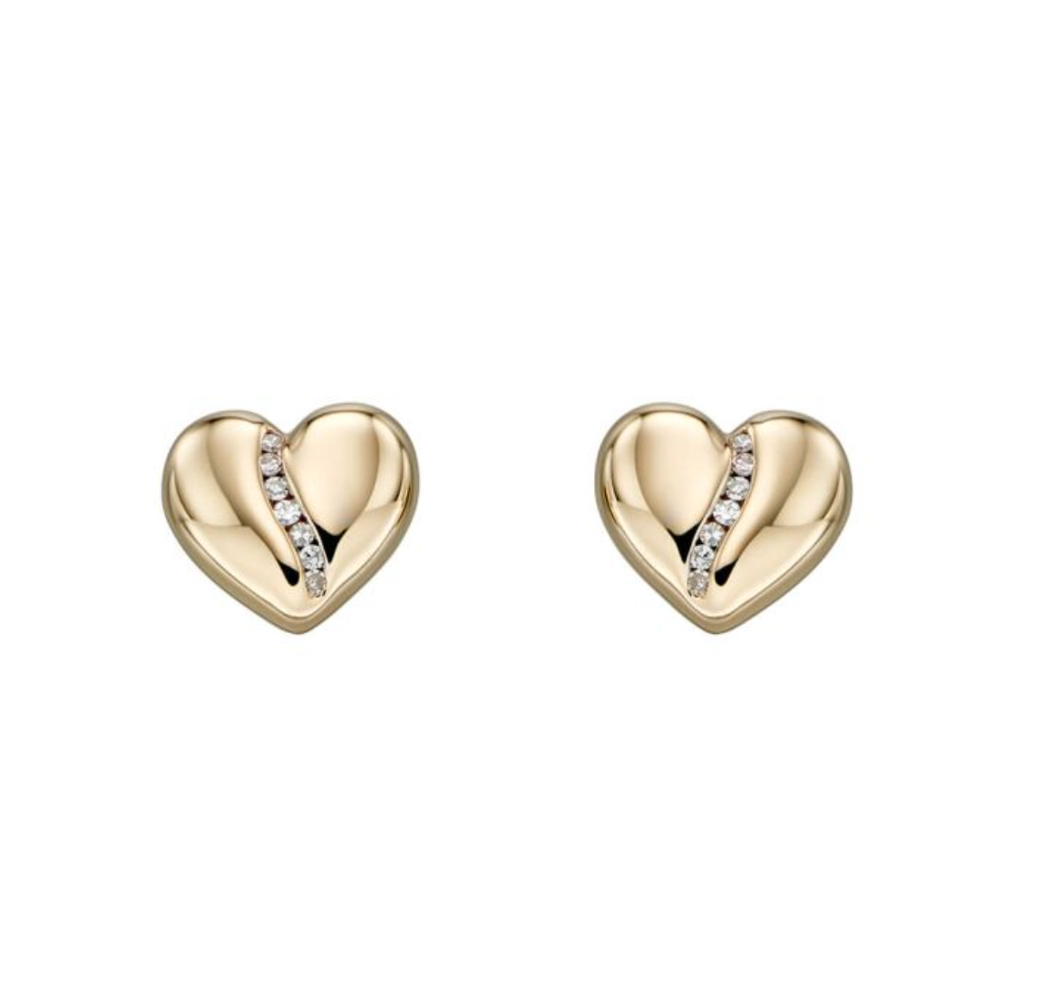 9ct Gold Channel Set Diamond Earrings | Hoppers Jewellers