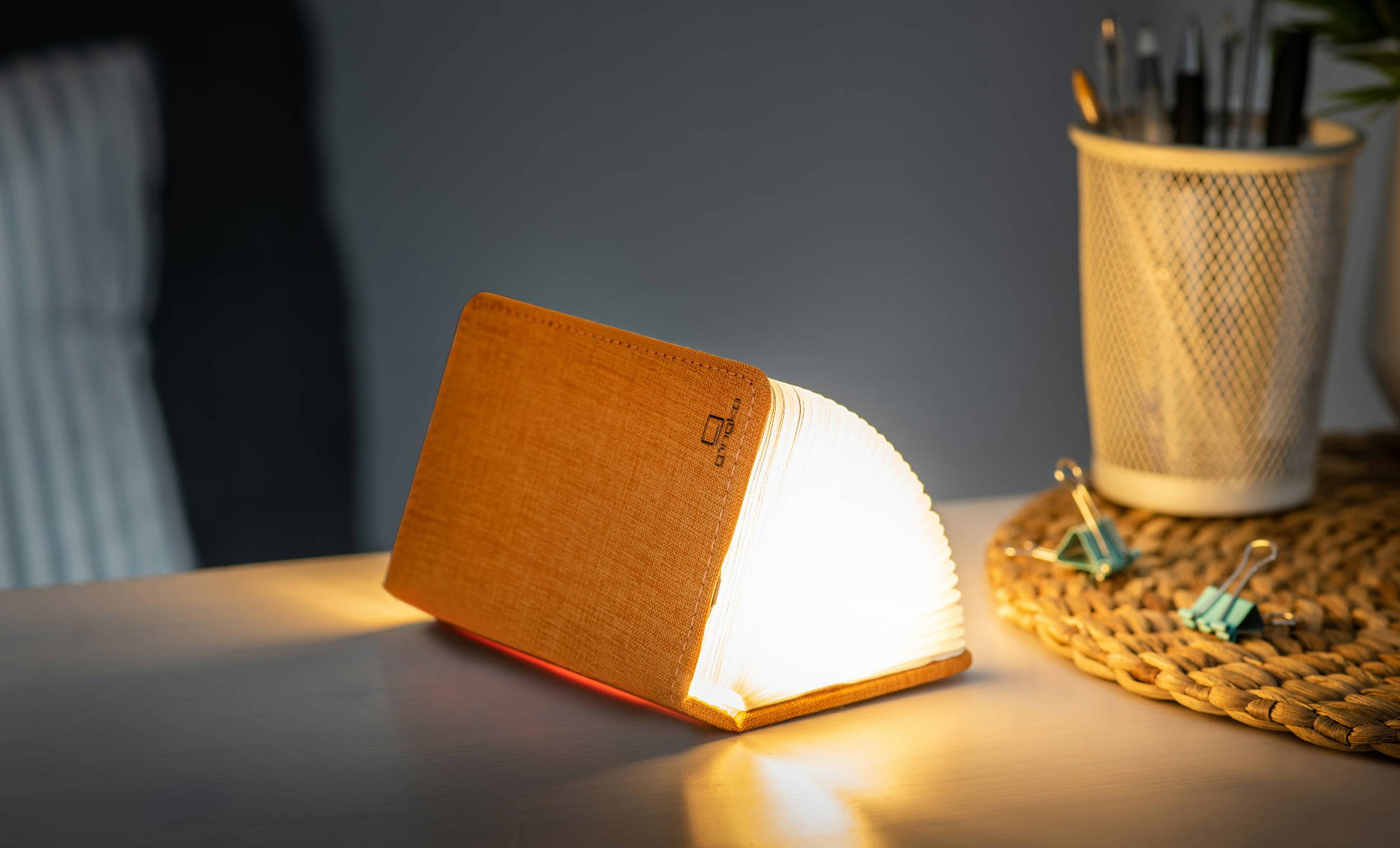 Gingko Smart Book Light (Linen Fabric) Mini Hoppers Jewellers