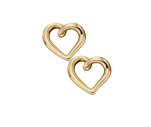 9ct Yellow Gold Heart Earrings Hoppers