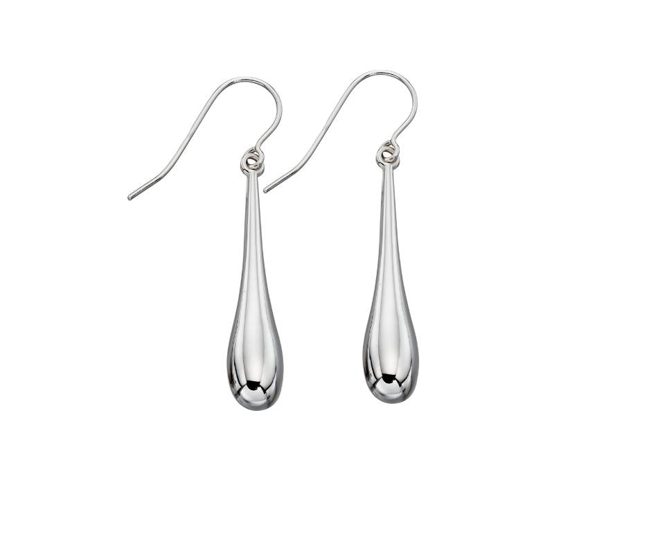9ct white gold drop earrings | Hoppers Jewellers