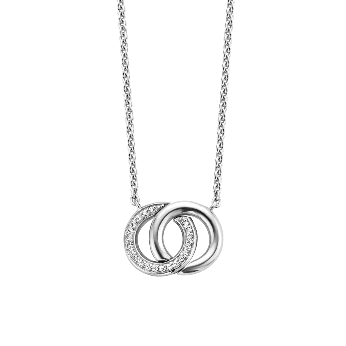 Gelin Diamond Three Interlocking Circles Necklace in 14K Gold
