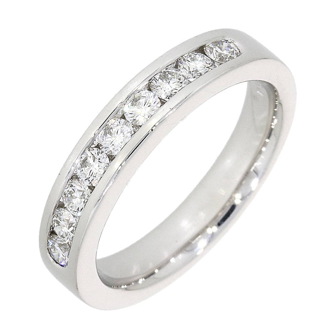 Platinum Nine Stone Diamond Half Eternity Ring