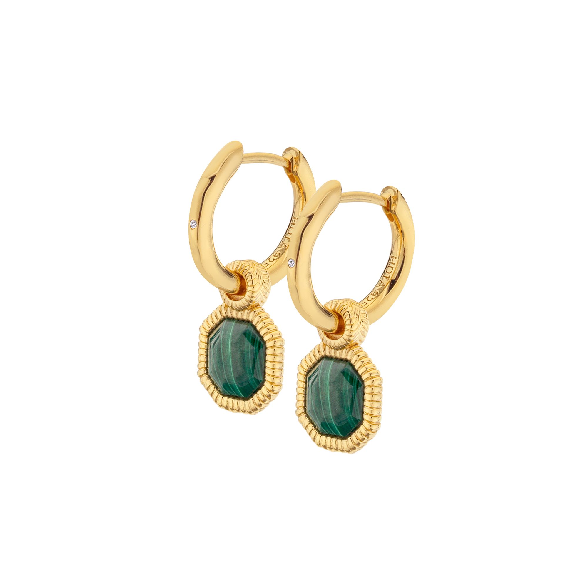 Hot Diamonds x Jac Jossa – Revive Malachite Huggie Earrings