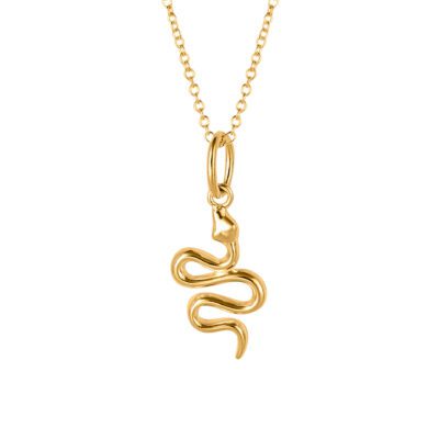 Gold-plated snake charm necklace