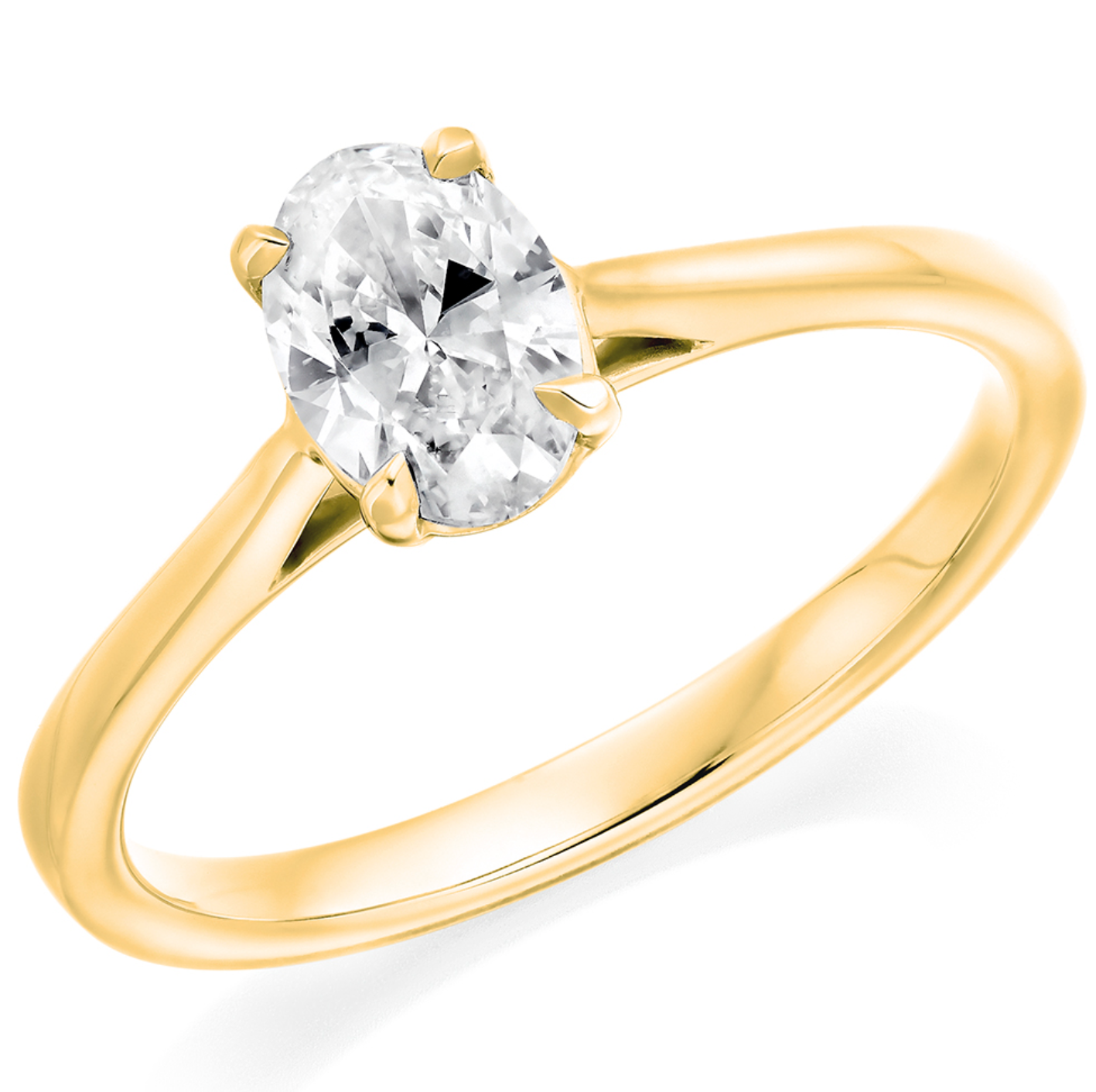 0.75ct Oval Single Stone with Plain Shoulders - Image 2