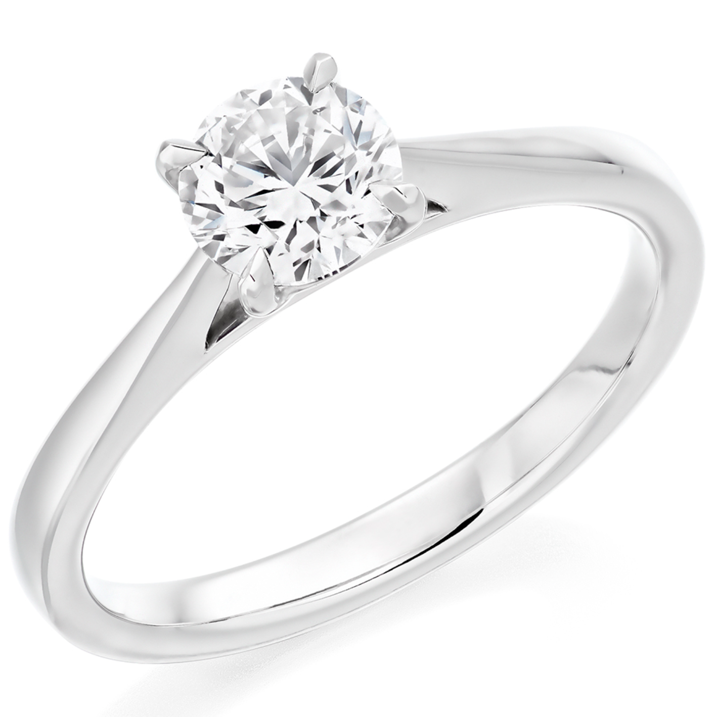 0.90ct Round Brilliant Single Stone with Plain Shoulders