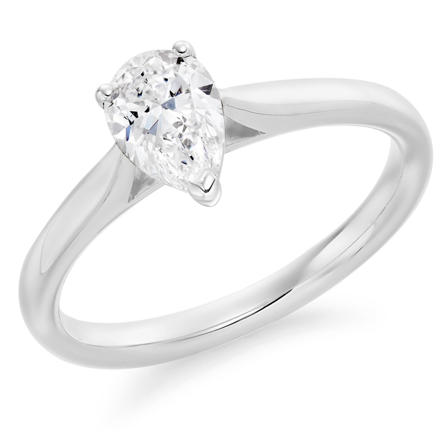 0.75ct Pear Single Stone with Plain Shoulders