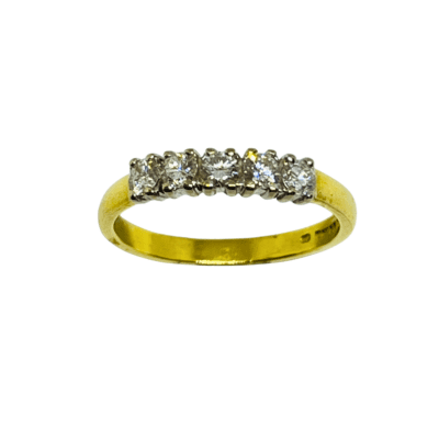 18ct yellow gold five stone ring