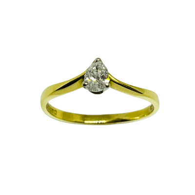 18ct Yellow Gold Solitaire Diamond Ring