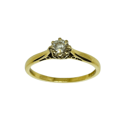 9ct Yellow Gold Diamond Solitaire eight-claw ring