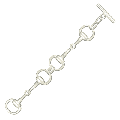 Sterling silver snaffle T-bar bracelet