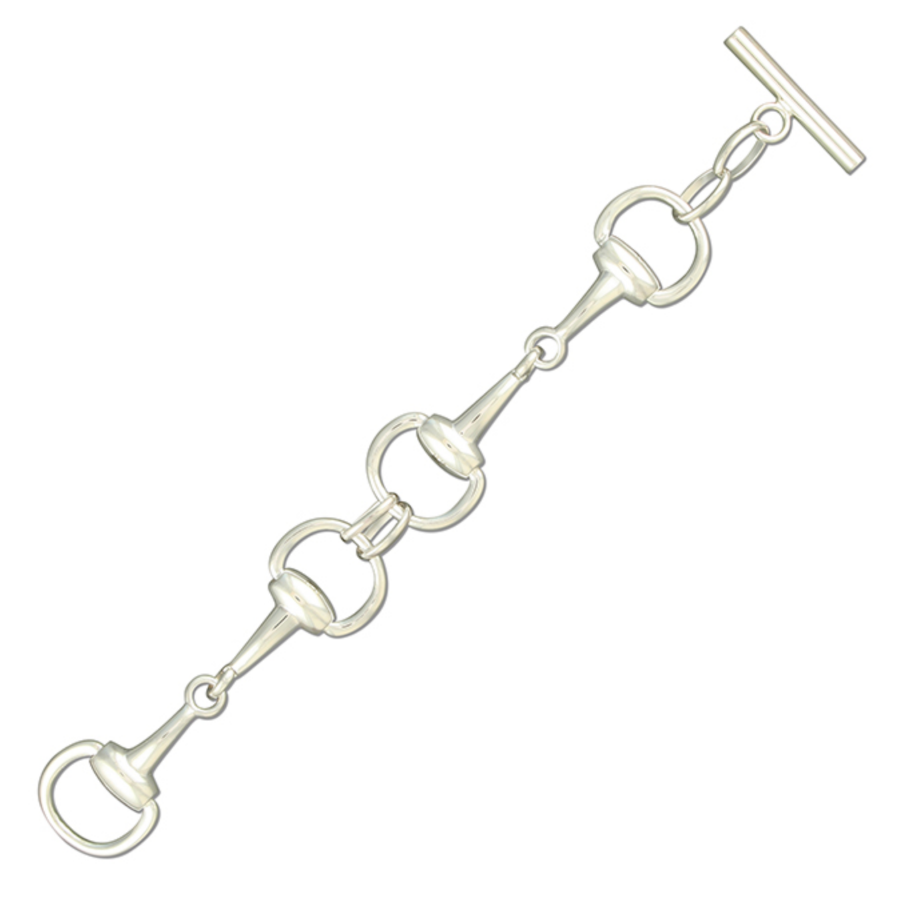 Sterling silver snaffle T-bar bracelet
