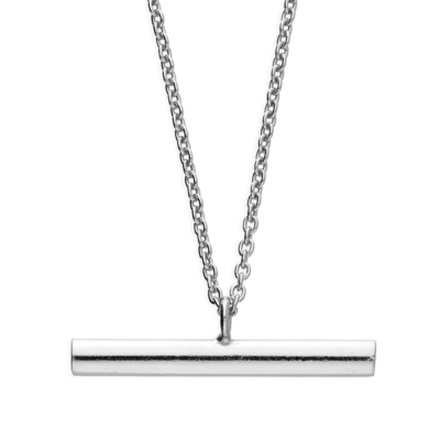 Silver T-bar pendant necklace