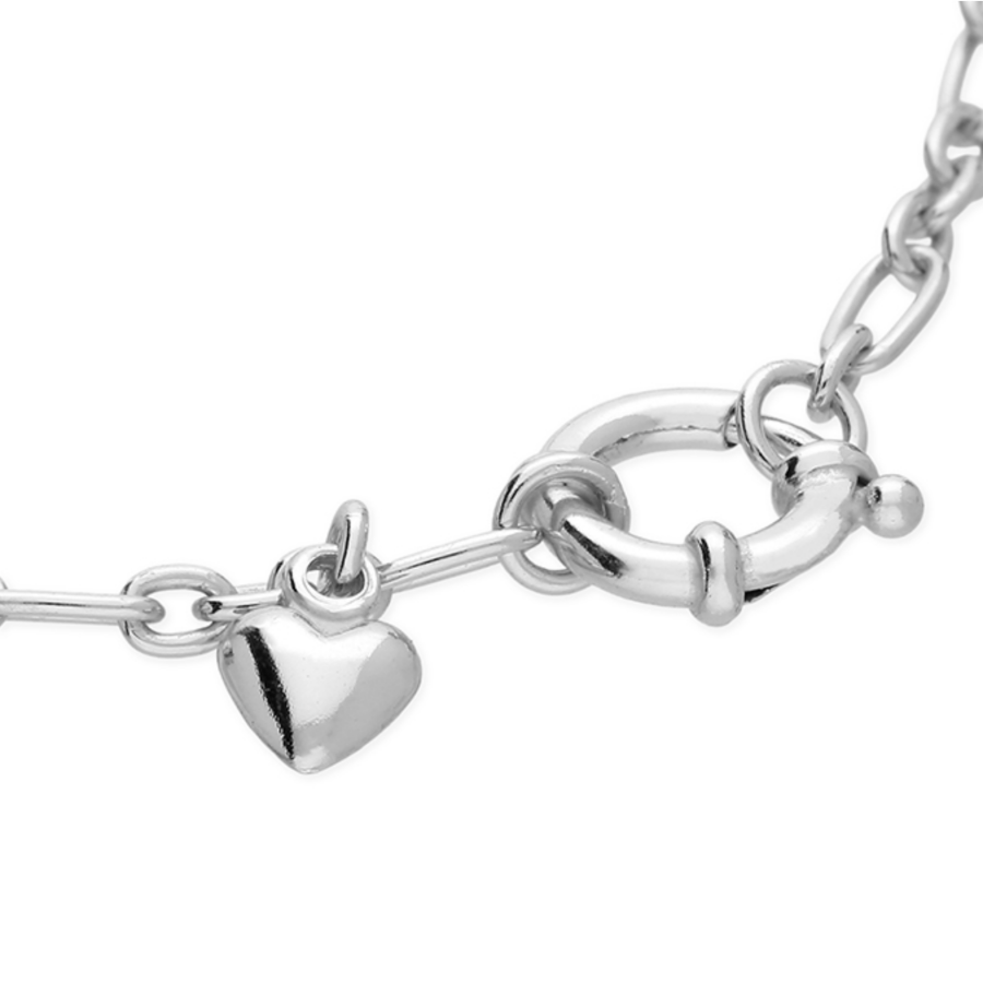 Sterling silver oval link bracelet with charms - Image 2
