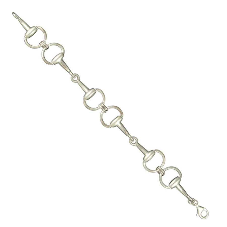 Sterling silver medium snaffle bracelet