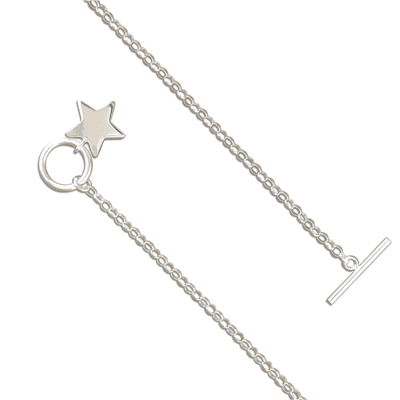 Sterling silver mini star T-bar necklace