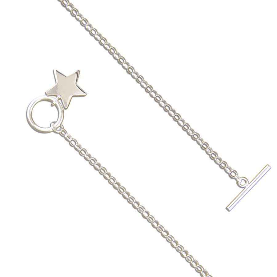 Sterling silver mini star T-bar necklace